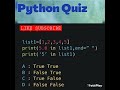 PYTHON PROGRAMMING QUIZ | 🧑‍🏭 #python #blockchain #machinelearning #iot #datascience #ai #cod