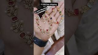 Latest onegramgold #necklace with #wholesaleprice ||#ad #earrings #imitation #cz #choker #jewellery