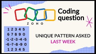 ZOHO L2 Coding question | Software developer | Pattern printing