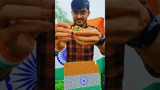Indian Flag Rubik's cube Mosaic Art | Happy Independence Day 🇮🇳 | #shorts #harghartiranga
