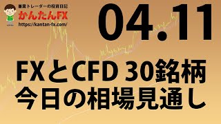 かんたんFX：4月11日FXとCFD注目銘柄今日の見通し