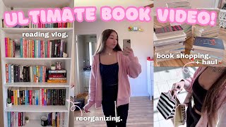 ultimate book video 💐📖💫 reorganizing my bookshelf, book shopping + reading vlog!