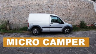 Urban Stealth Camping in New Micro Camper Ford Transit Connect SWB