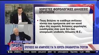 Ο Γιώργος Χριστόπουλος στην ΕΡΤ για το «φορολογικό διαζύγιο» (4.2.2019)