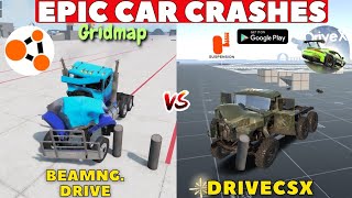 Beamng.drive vs DriveCSX Car Crashes Compilations || GRIDMAP