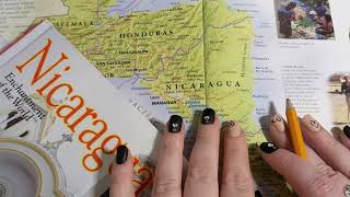 ASMR ~ Nicaragua History & Geography ~ Soft Spoken Map Pointing Page Turning