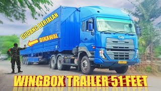 WINGBOX TRAILER 51 FEET!! SUPER PANJANG LEBAR UD QUESTER GDE 280 MUATAN ERASE ROLL 15 TON | PART 2