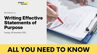 Workshop on Writing Effective Statements of Purpose | Project EduAccess