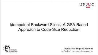 Idempotent Backward Slices: A GSA-Based Approach to Code-Size Reduction
