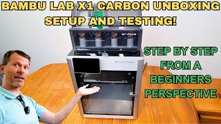 BamBu Lab X1 Carbon Unboxing, setup, and testing From a beginners perspective! #bambulab #3dprinter