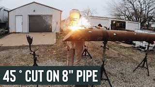 WELDING 6” TO 8” SADDLED PIPE AND CUTTING 45 DEGREE END CAPS - 8” CUSTOM PIPE EN