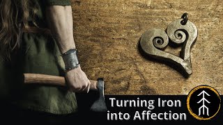 How I Forge a nice scrolled iron heart with traditional blacksmithing techniques (ASMR)