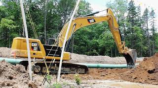 Cat 336 Excavator Digging Pipeline Trench | Natural Gas Infrastructure | Pipeline Replacement