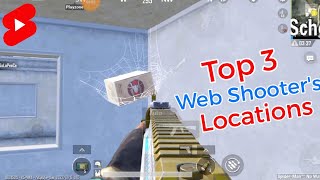 Top 3 Web Shooter's Locations in Spiderman Mode Pubg Mobile Comedy Funny & Wtf Moments #shorts