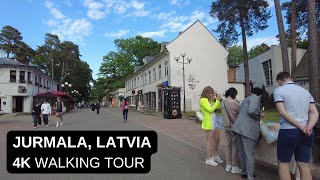 City walks series - Jūrmala, Latvia (Jomas street. 4K walking tour)