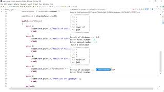 Java 42: Use a do-while loop to display the user menu until the user decides to quit