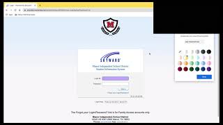 Logging into skyward to take a test Sept 2021