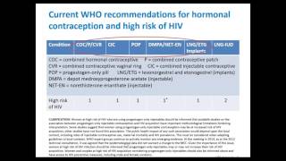 WHO updated guidance: Hormonal contraceptive eligibility for women at risk of acquiring HIV (Donor)