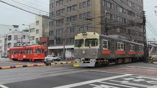 松山名物　伊予鉄道大手町駅前のダイヤモンドクロス