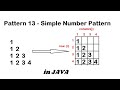 Pattern 13 - Java program to print Simple Number Pattern || Java Pattern Programs