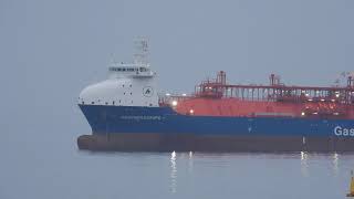 GASCHEM EUROPE LPG Tanker . Time Lapse  On A Hazy Day In The North Sea