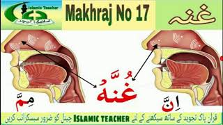 Makhraj No 17 / Makhraj of Ghunnah / Articulation Points of Arabic Letters