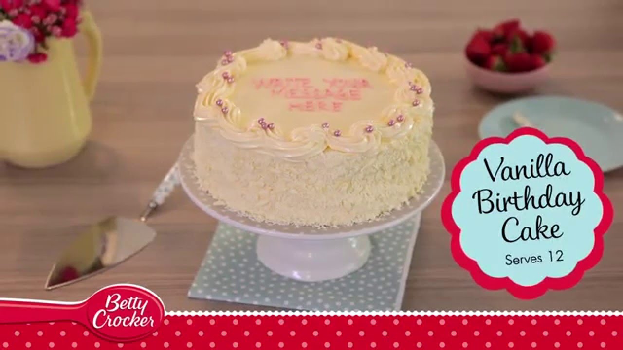 Vanilla Sponge Birthday Cake Recipe - Betty Crocker™ - YouTube