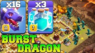 16 Dragon Broken Attack With 3 Clone Spell !! Best Th16 Attack Strategy 2024 Cla