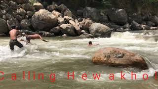 White water swimming on Hewa khola (River) || East Nepal || Phidim, Majhitara || हेवा खोलामा पौडि