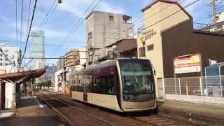 阪堺電気軌道上町線 松虫電停の堺トラム　Hankai Tramway Uemachi Line Matsumushi Station　(2015.9)