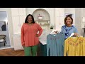 Canyon Retreat Cotton Slub Embroidered Long Sleeve Henley Knit Top on QVC