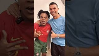 ishowspeed taking a photo with Ronaldo suddenly a dog comes #shorts #ishowspeed #ronaldo