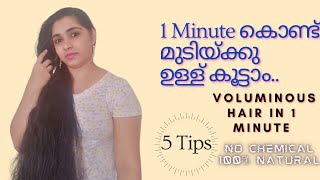 ഒറ്റ മിനുട്ട് കൊണ്ട് മുടിയുടെ ഉള്ള് കൂട്ടാം.. voluminous hair in just 1 Minute