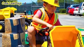 Ride On Toys Crashing - Dump Truck, Backhoe Tractor- Power Wheels in Action