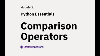 Comparison Operators in Python