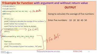 MODULE 4 - TOPIC 6 - FUNCTION WITH ARGUMENT & WITHOUT RETURN VALUE