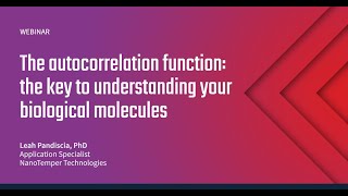 The autocorrelation function: the key to understanding your biological molecules