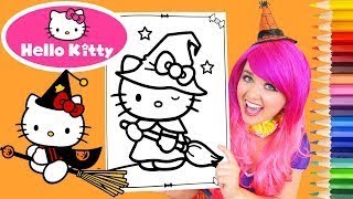 Coloring Halloween Hello Kitty Coloring Book Page Prismacolor Colored Pencil | KiMMi THE C