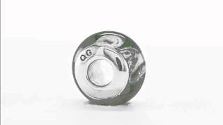 Reflection Beads Sterling Silver Lt. Green/Tan Swirl Hand-blown Glass Bead QRS1319