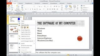 Duplica la diapositiva intitolata The software of my computer.