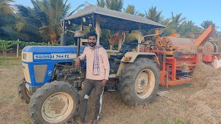 Swaraj 744 FE 4wd tractor goes to kollu thresher performance in our area @Mohantractorslife