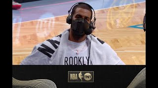 LaMarcus Aldridge Talks to Chris Webber After His Nets Debut | NBA on TNT