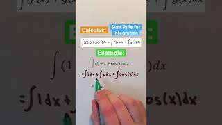 Calculus: Sum Rule for Integration #Shorts #calculus #math