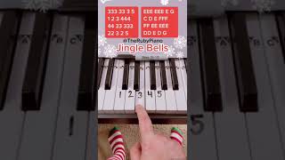 Jingle Bells Piano Easy Tutorial With Letters #Shorts #piano #jinglebellspiano