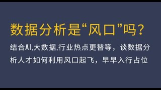 数据分析是风口吗？结合AI、大数据、近20年的热点更替等，谈谈数据分析的职业前景与“钱”景