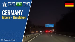 Driving in Germany: Autobahn A40 E34 \u0026 A59, B8 from Moers to Dinslaken