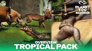 Tropical Pack DLC Overview Planet Zoo - All Animals \u0026 Pieces