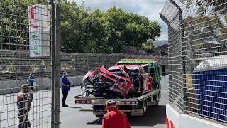 Jaxon Evans massive crash Adelaide 500 2024 turn 8