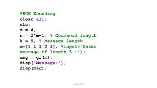 Matlab simulation of BCH code and decode