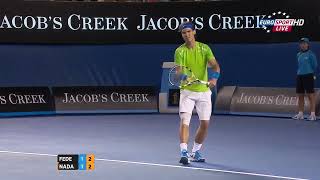 Nice forehand from Nadal #16 [Rafael Nadal vs Roger Federer] (Australian Open 2012 SF)